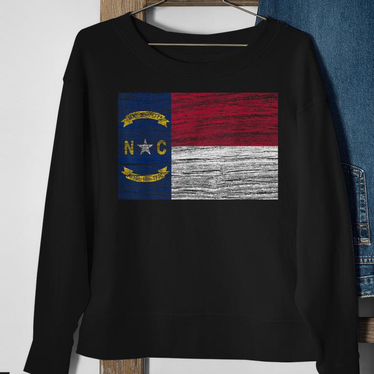 North Carolina State Flag Vintage Distressed Nc Sweatshirt Gifts for Old Women