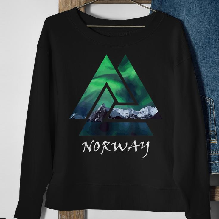 Norway Northern Lights Geometric Travel Sweatshirt Gifts for Old Women