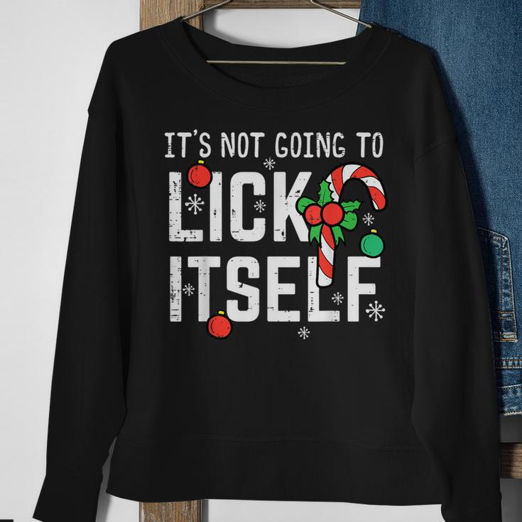 Not Going To Lick Itself Candy Cane Christmas Xmas Men Sweatshirt Gifts for Old Women