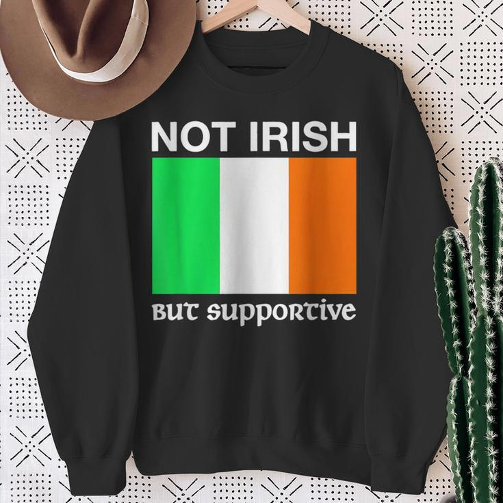 Not Irish But Supportive Ireland Flag Sweatshirt Gifts for Old Women