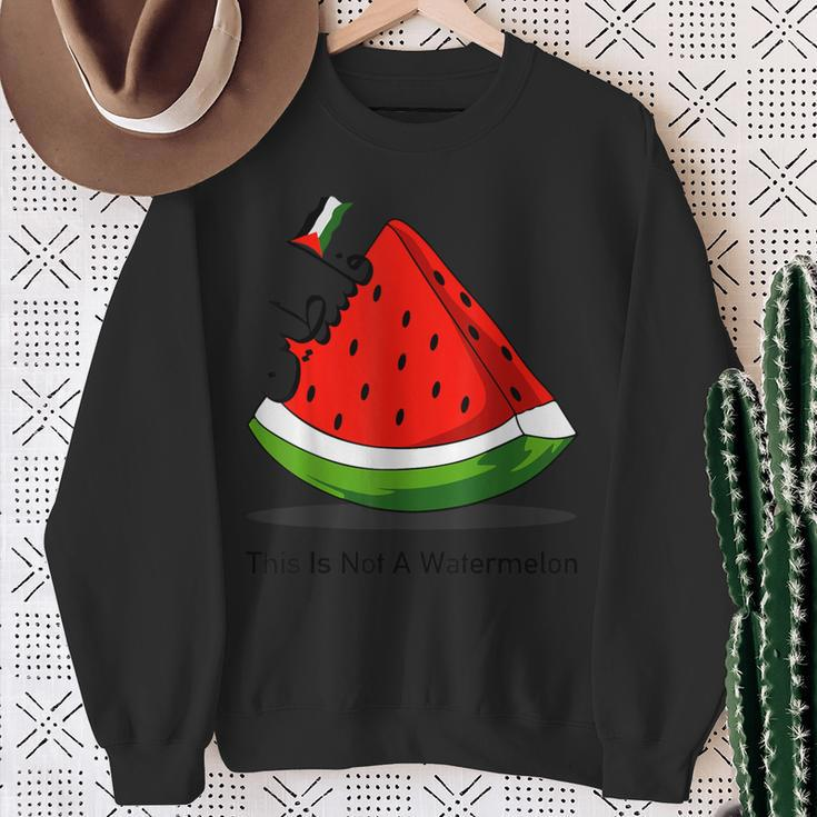 This Is Not A Watermelon Palestine Flag Arabic & English Sweatshirt Gifts for Old Women