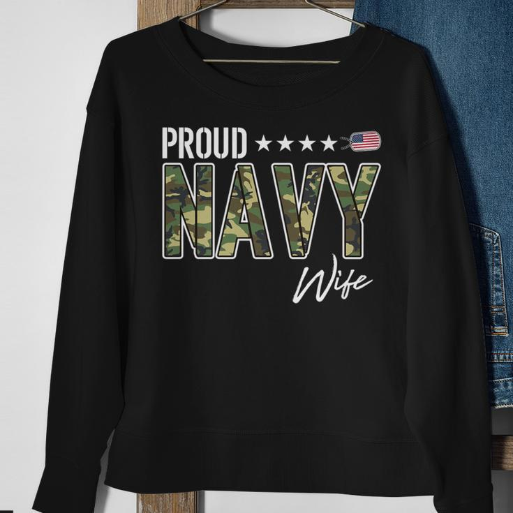 Nwu Type Iii Proud Navy Wife Sweatshirt Gifts for Old Women