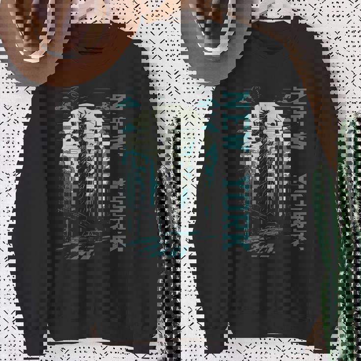 Nyc New York City Skylines Statue Of Liberty Sweatshirt Gifts for Old Women