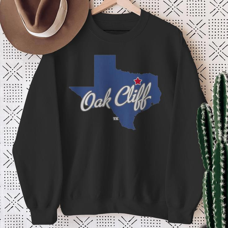 Oak Cliff Texas Tx Map Sweatshirt Gifts for Old Women