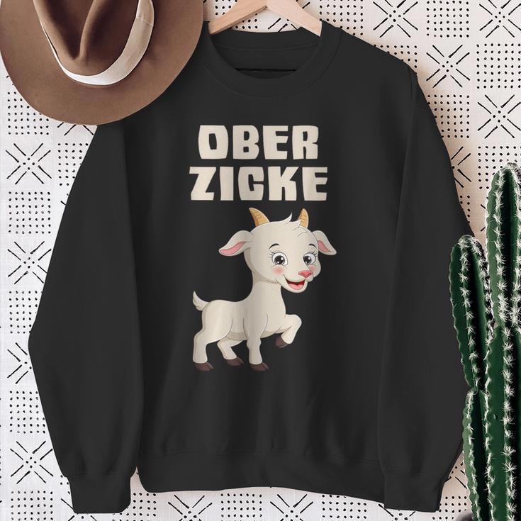 Ober Zicke Sweatshirt lustig, Ziegenmotiv Sweatshirt für Damen Geschenke für alte Frauen