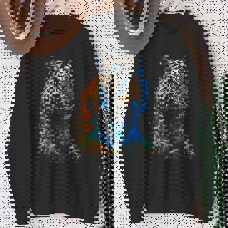 Obra De Arte De Tigre Animal Arte Camisa de entrenamiento Regalos para ancianas