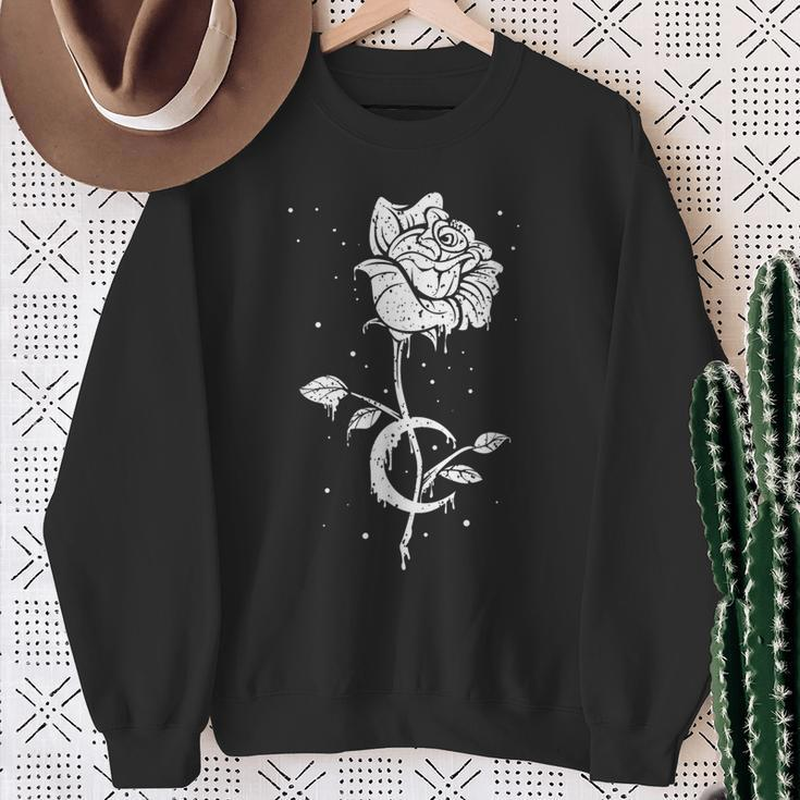 Occult Moon Rose Witchcraft The Witch Vintage Dark Magic Sweatshirt Gifts for Old Women