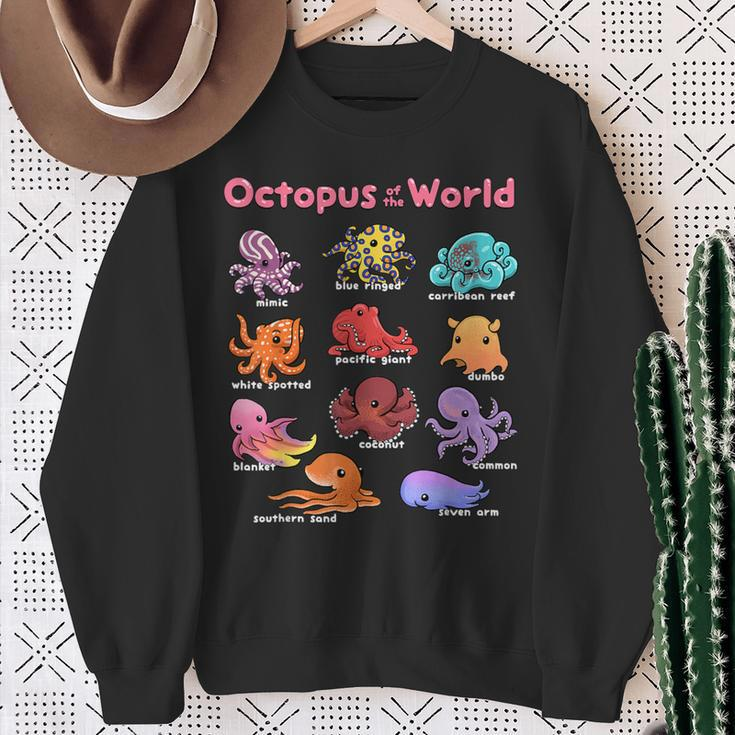 Octopus Sea Animals Of The World Octopus Lover Educational Sweatshirt Gifts for Old Women