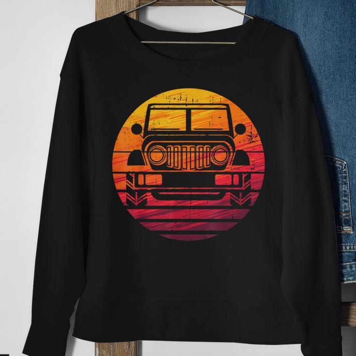 Off Road 4X4 Vintage Retro 70S Sunset Off Road Sweatshirt Gifts for Old Women