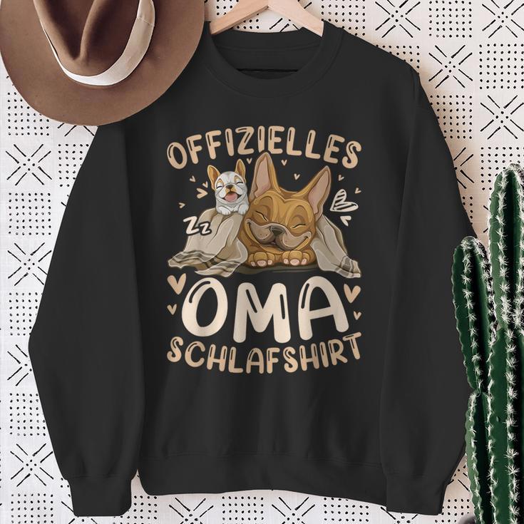 Offizielles Oma Schlaf Französische Bulldogge Sweatshirt Geschenke für alte Frauen