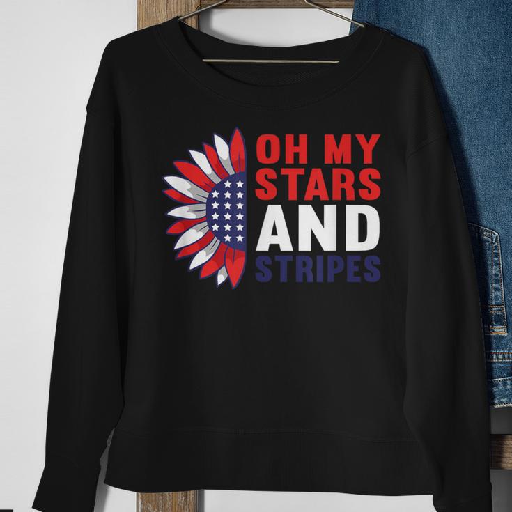 Oh My Stars And Stripes Usa Patriotic American 4Th Of July Sweatshirt Gifts for Old Women