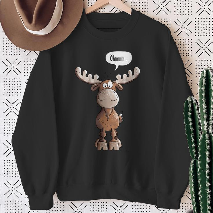 Öhmmm Elk I Deer Reindeer Animal Print Animal Motif Sweatshirt Geschenke für alte Frauen