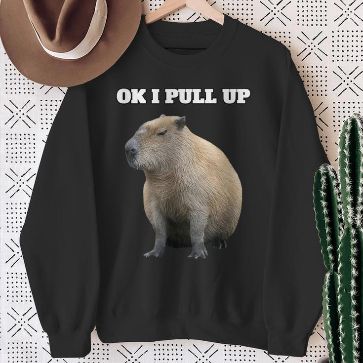 Ok Ich Ziehhe Capybara Hoch Sweatshirt Geschenke für alte Frauen