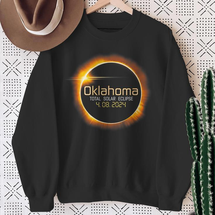 Oklahoma Solar Eclipse 2024 America Totality Sweatshirt Gifts for Old Women