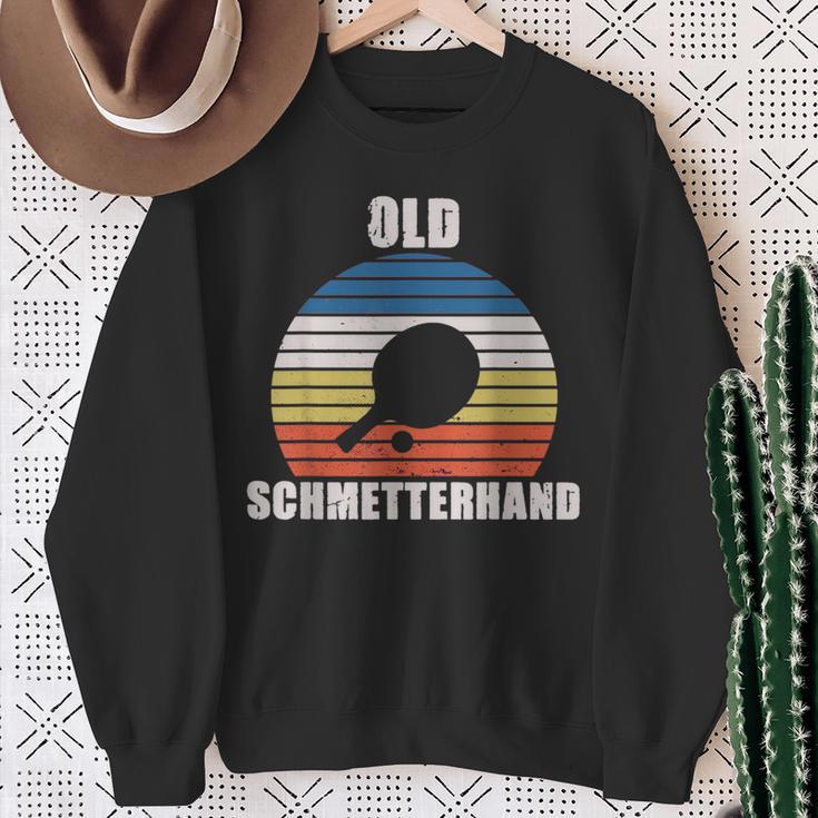 Old Schmetterhand Ping Pong Lustiges Tischtennis Sweatshirt Geschenke für alte Frauen