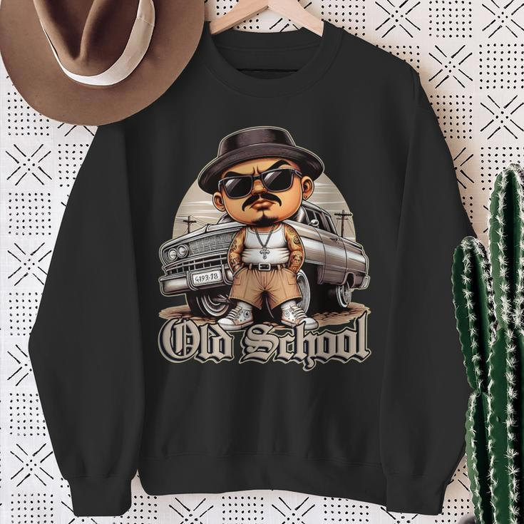 Old School Hip Hop Lowrider Chicano Cholo Low Rider Sweatshirt Gifts for Old Women