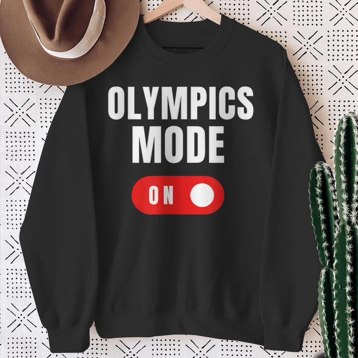 Olympics Mode On Sports Athlete Coach Gymnast Track Skating Sweatshirt Gifts for Old Women