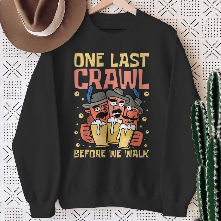 One Last Crawl Before We Walk Craft Beer Bar Pub Hopping Sweatshirt Gifts for Old Women