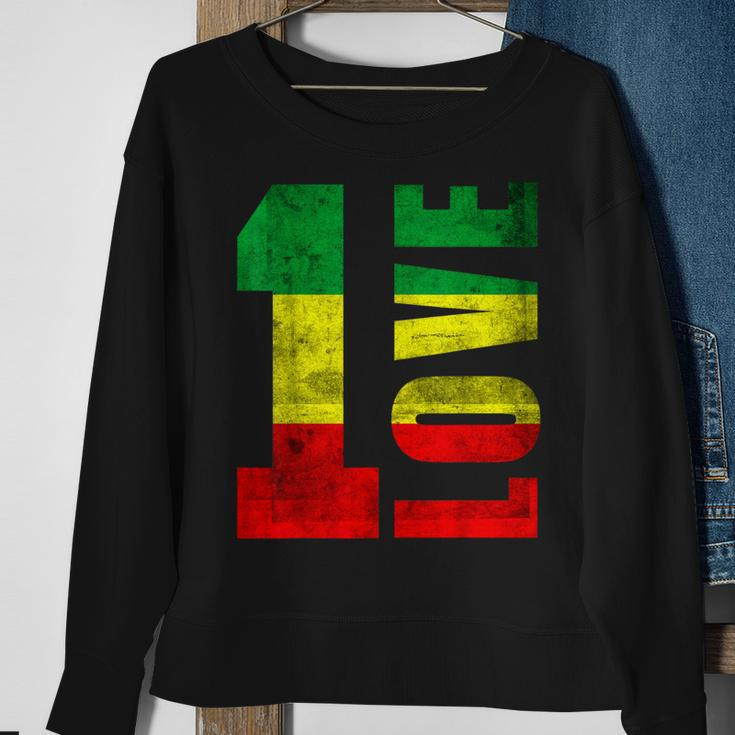 One Love Rasta Reggae Jamaican Pride Positivity Vintage Sweatshirt Gifts for Old Women
