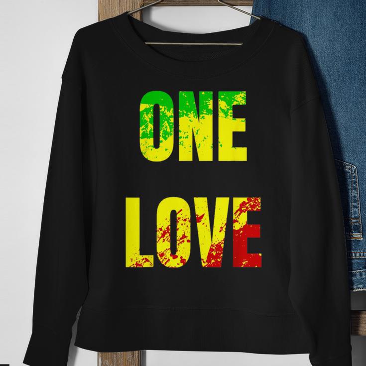 One Love Rastafari Colors For Peace & Reggae Lover Sweatshirt Gifts for Old Women