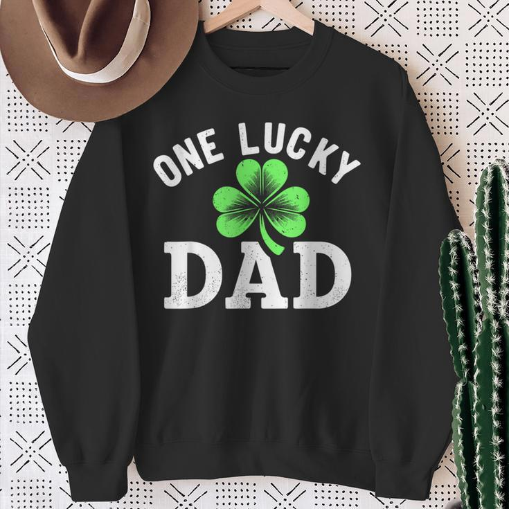 One Lucky Dad Father Irish St Patrick's Day Sweatshirt Gifts for Old Women