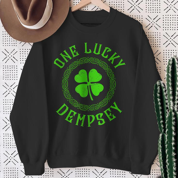 One Lucky Dempsey Irish Family Four Leaf Clover Sweatshirt Gifts for Old Women