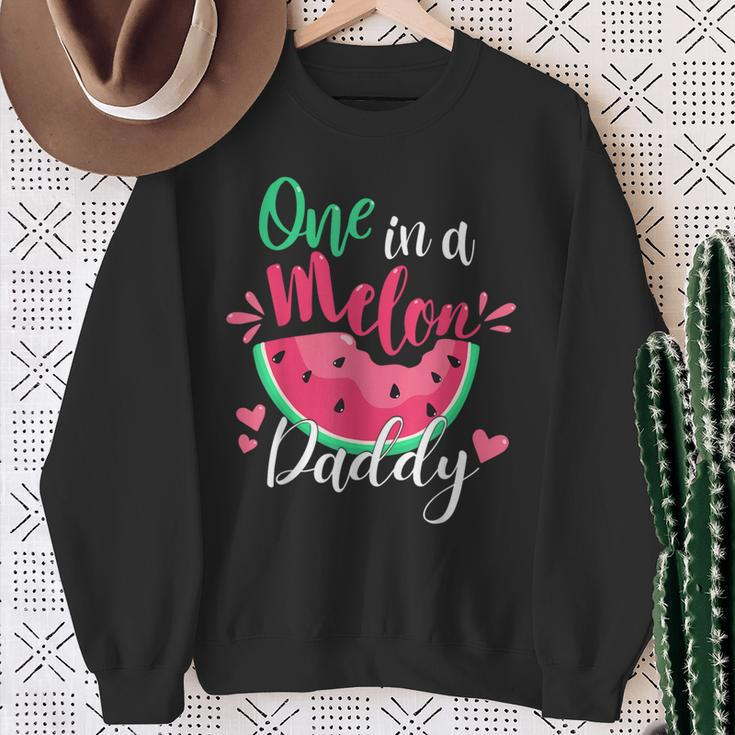 One In A Melon Daddy Birthday Party Matching Family Group Sweatshirt Gifts for Old Women