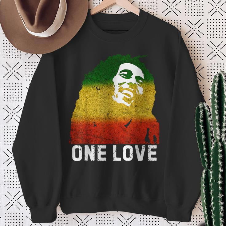 One Reggae Love Reggae Music Rastafarian Jamaica Rock Roots Sweatshirt Gifts for Old Women