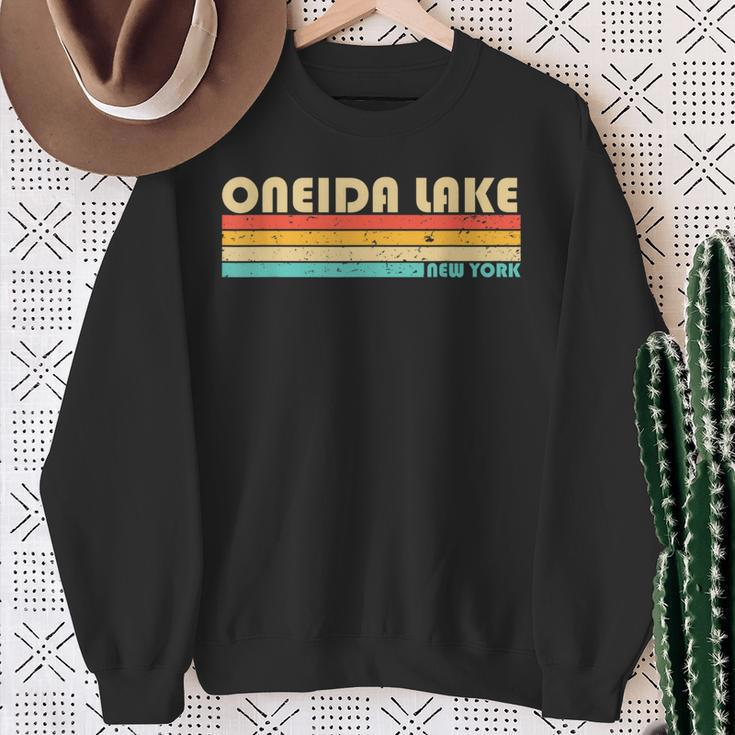 Oneida Lake New York Fishing Camping Summer Sweatshirt Gifts for Old Women