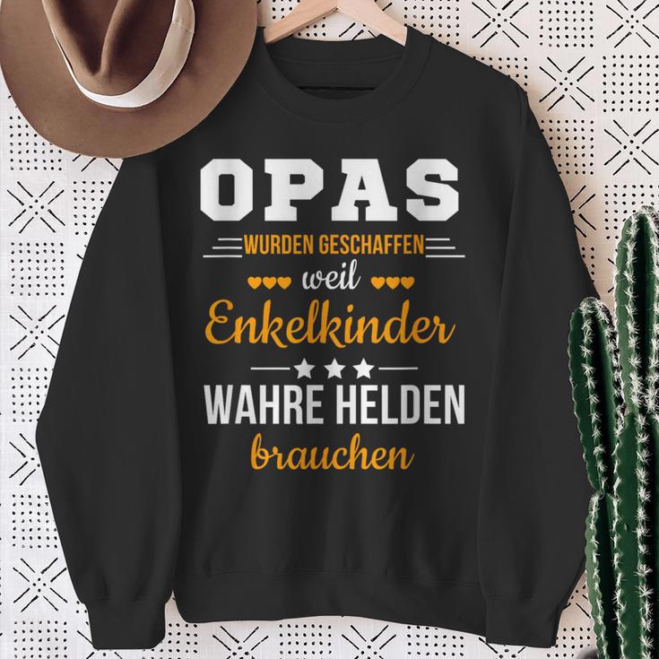 Opas Weil Enkelkinder Wahre Helden Brauchen Großfather Sweatshirt Geschenke für alte Frauen