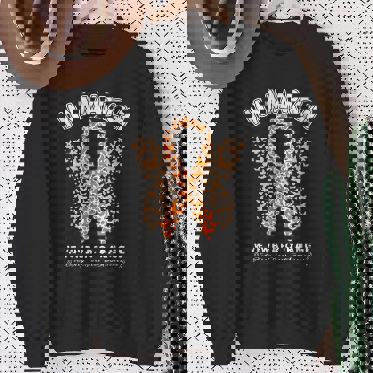 Orange Ribbon Resist The Storm Kidney Cancer Awareness Sweatshirt Gifts for Old Women
