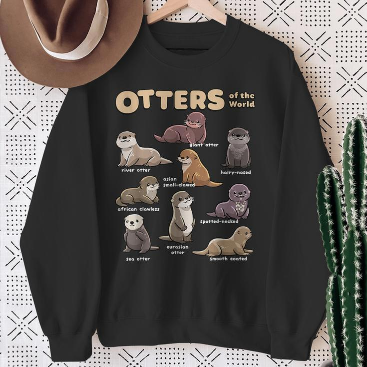 Otter Sea Animals Of The World Chibi Otter Lover Educational Sweatshirt Gifts for Old Women