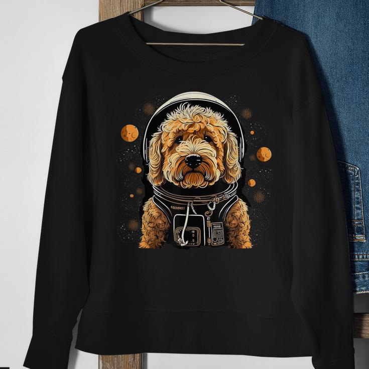 Outer Space Golden Doodle On Galaxy Astronaut Goldendoodle Sweatshirt Gifts for Old Women