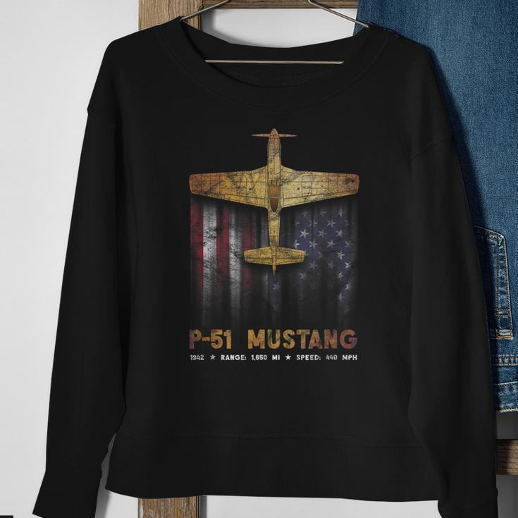 P-51 Mustang Wwii Fighter Plane Sweatshirt Gifts for Old Women