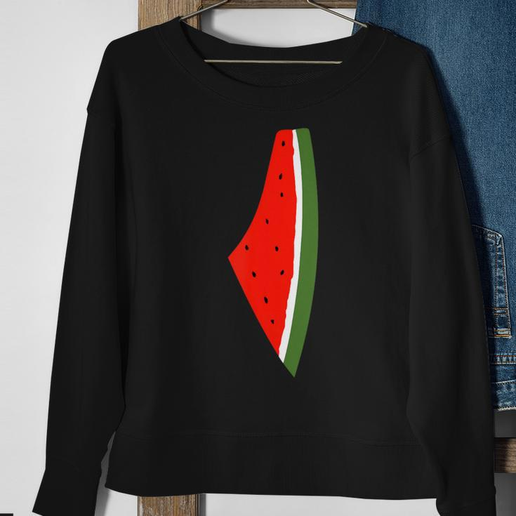 Palestine Watermelon Watermelon Palestine Map Sweatshirt Gifts for Old Women