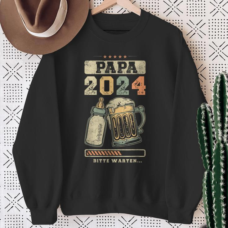 Papa 2024Aterschaft Baby Ankündigung Werdenderater Sweatshirt Geschenke für alte Frauen