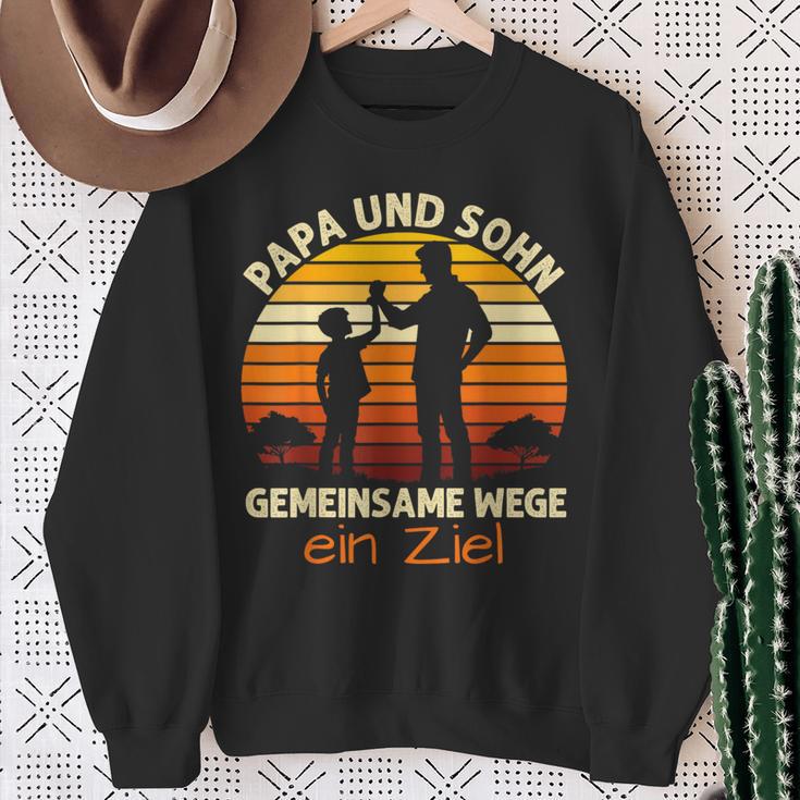 Papa & Sohn Gemeinsame Wege Ein Ziel Papaatertag Geschenke Sweatshirt Geschenke für alte Frauen