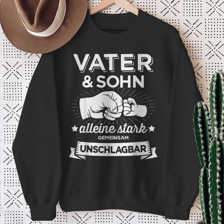 Papa & Sohn Stark Unschlagbar Fürateratertag Birthday Sweatshirt Geschenke für alte Frauen