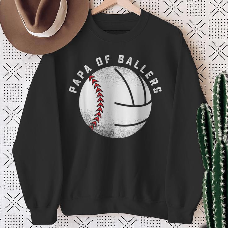 Papa Baseballolleyball Spieler Tochter Sohn Sport Team Dad Sweatshirt Geschenke für alte Frauen