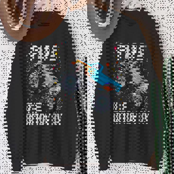 Papa Of The Birthday Boy Monster Truck Family Matching Sweatshirt Gifts for Old Women