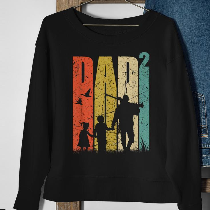 Papa Hoch 2 Sweatshirt für Zweifach-Väter, Jäger-Motiv Geschenke für alte Frauen