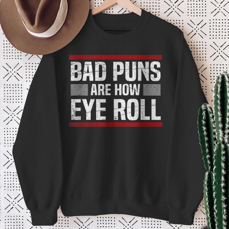 Papa Witze Sind Wie Ein Augenrolle Father Jokes Sweatshirt Geschenke für alte Frauen