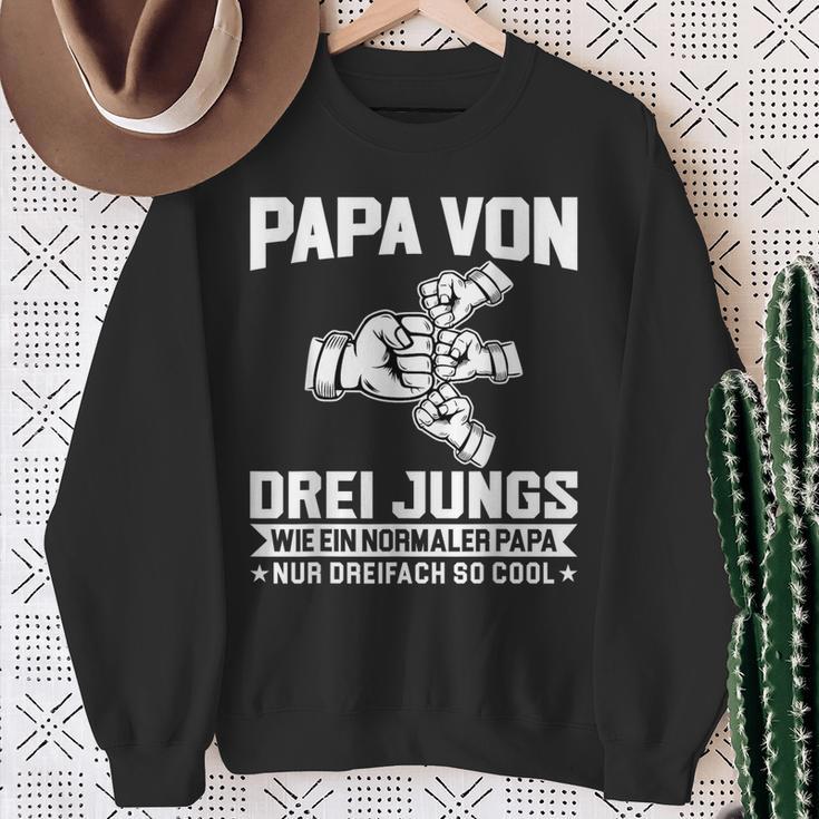 With Papaon Drei Jungs Wie Papa German Sweatshirt Geschenke für alte Frauen