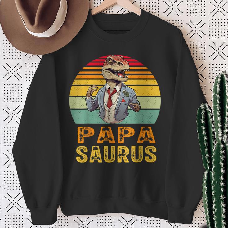 Papasaurus Papaatertag Bester Papa T-Rex Papaatertag Sweatshirt Geschenke für alte Frauen