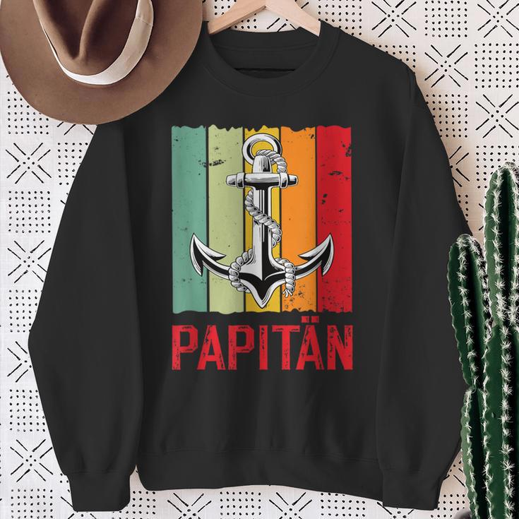 Papitänatertag Bester Papa Anker Norden Kapitänater Papi Sweatshirt Geschenke für alte Frauen