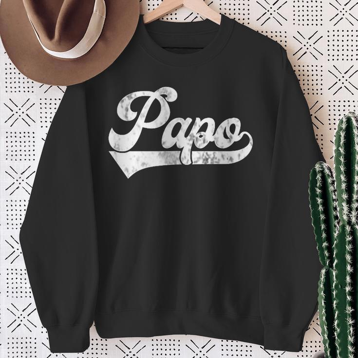 Papo Vintage Retro Father's Day For Papa Grandpa Sweatshirt Gifts for Old Women