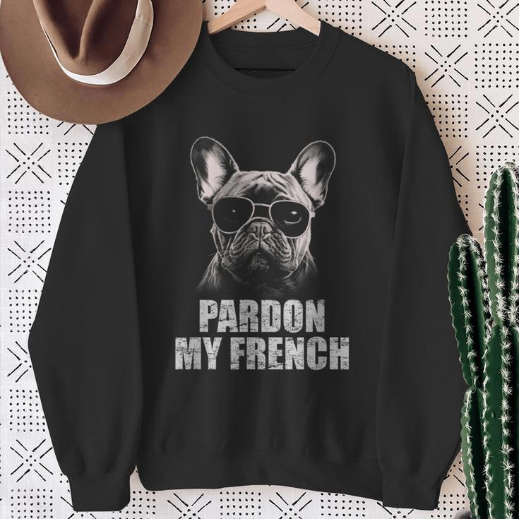 Pardon My French Bulldog Frenchie Lover Sweatshirt Gifts for Old Women