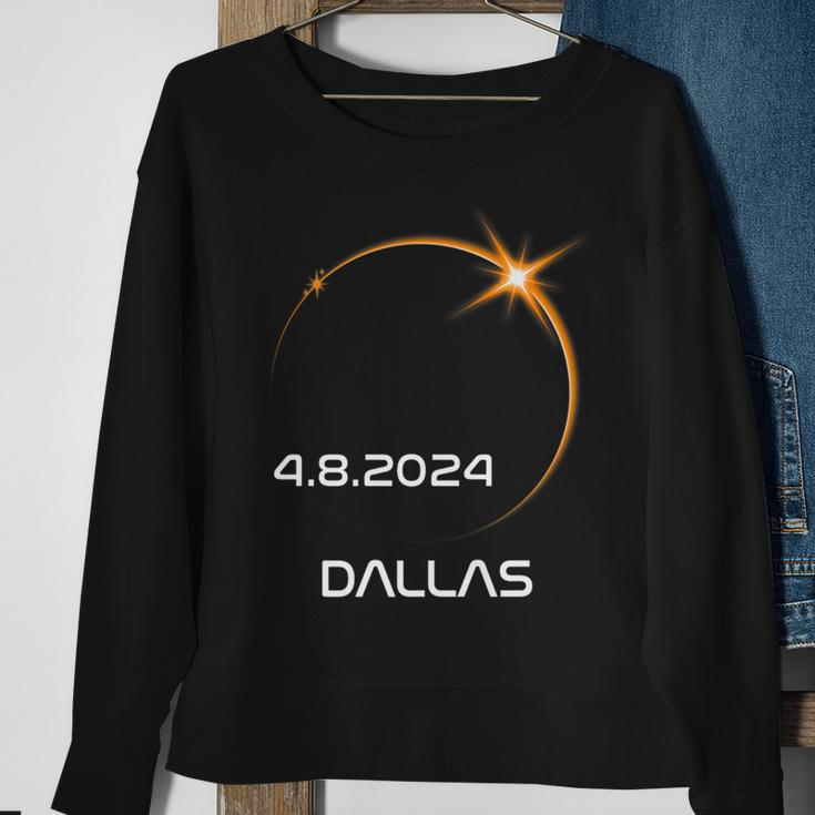 Path Of Totality America Total Solar Eclipse 2024 Dallas Sweatshirt Gifts for Old Women