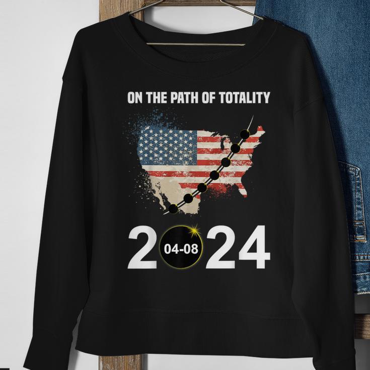 Path Of Totality Eclipse 2024 Usa Total Solar Eclipse Sweatshirt Gifts for Old Women