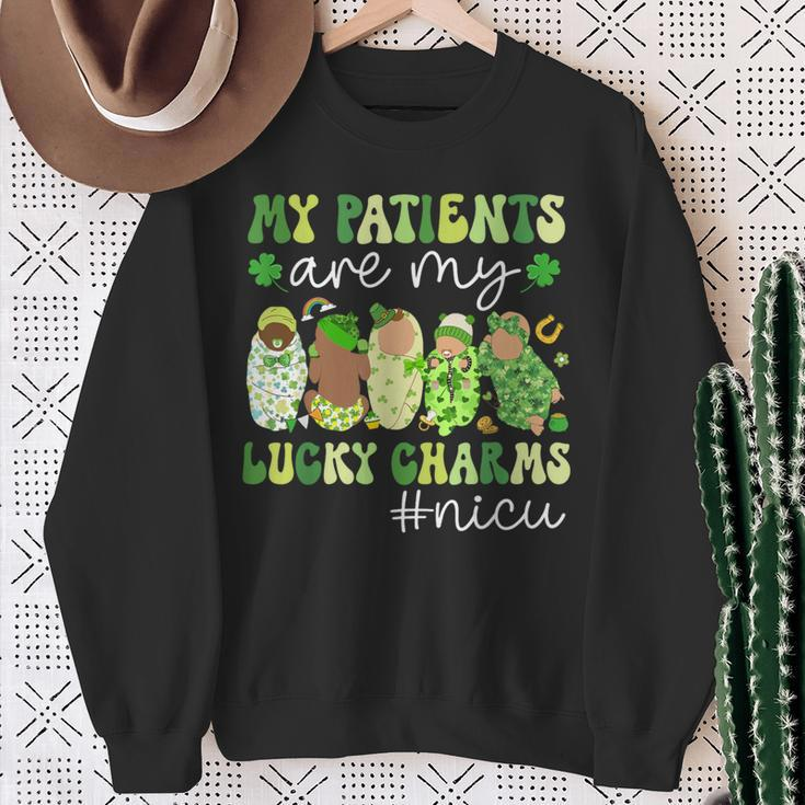 My Patients Are My Lucky Charms Nicu St Patrick's Day Sweatshirt Gifts for Old Women